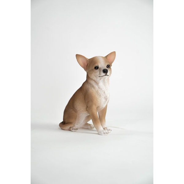 black and white chihuahua statue